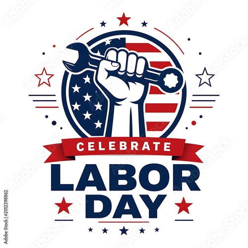 Celebrate Labor Day Vintage Workforce Typography Design