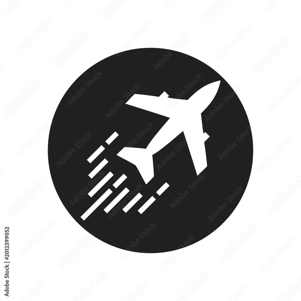 Fototapeta premium Plane icon minimalist outline style