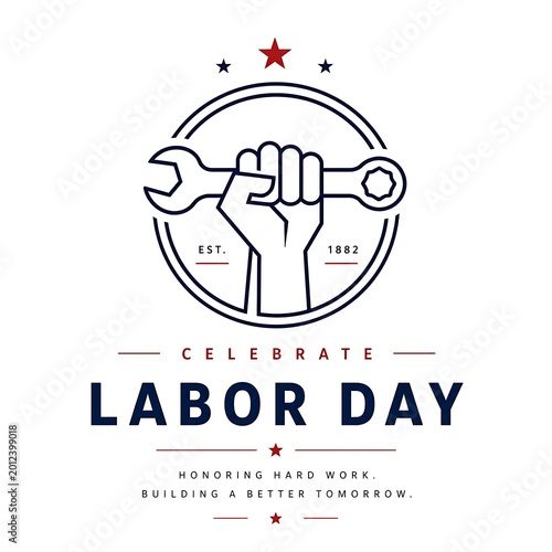 Celebrate Labor Day Vintage Workforce Typography Design