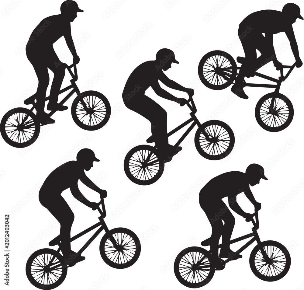 Fototapeta premium BMX Rider Silhouette Collection