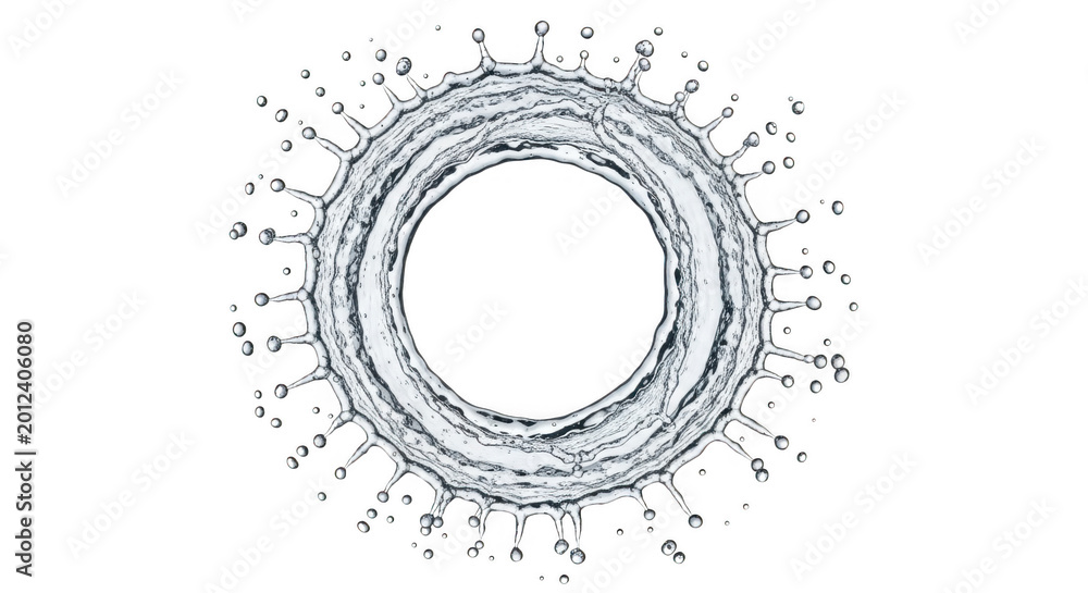 Fototapeta premium Circular water splash isolated on transparent background