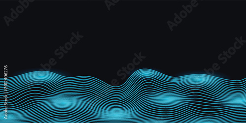 Photos Parallel waves of blue color