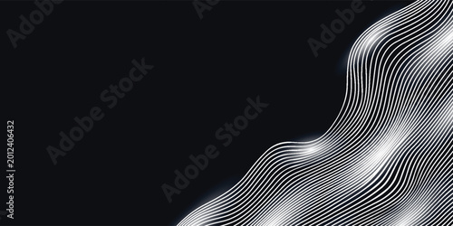 Quadro su tela Parallel waves of blue color