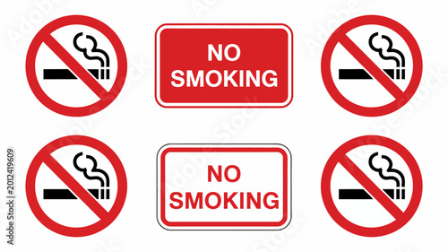 Free Download No smoking signs red and white prohibition symbols isolated on a white background high quality professional - GFXLoad