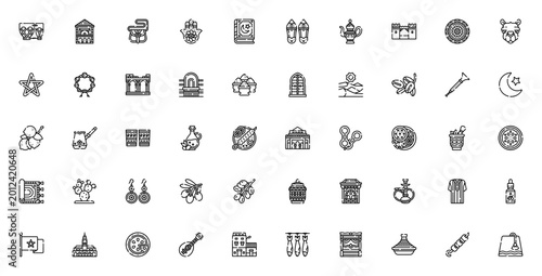 Cuadro en lienzo Morocco icon set