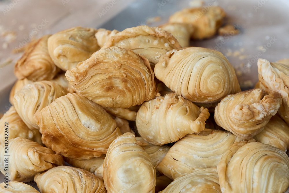 Fototapeta premium Curry Puff stuffed with soybean in plate