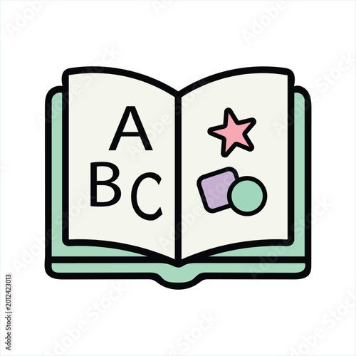 toddler book vector icon