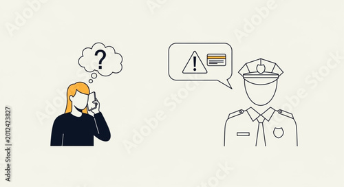 Foto Person talking on phone with police.