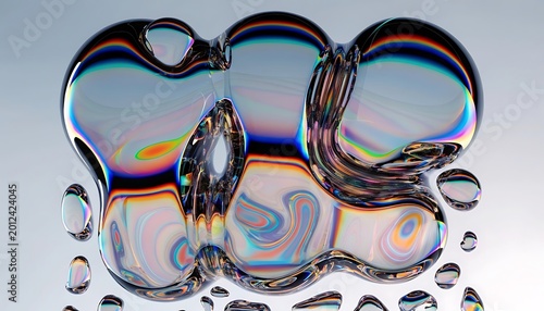 Iridescent Liquid Metal Abstract Texture Background