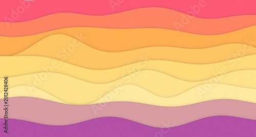 Konstfotografi Serene paper wave bands with soft drop shadows