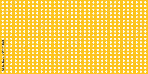 White dot in yellow seamless pattern background. Retro dotted textile texture design