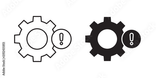Bild auf Leinwand Troubleshoot icon Error Notification Gear Vector Icons System Warning Settings S