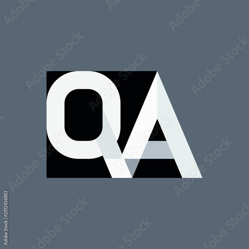 Stylish Black White QA Minimalist Corporate Logo Branding