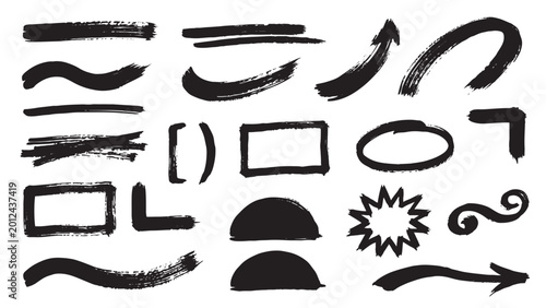 Hand drawn abstract circles and emphasis marks for educational material design and student note taking to highlight important concepts and improve information retention through visual memory
