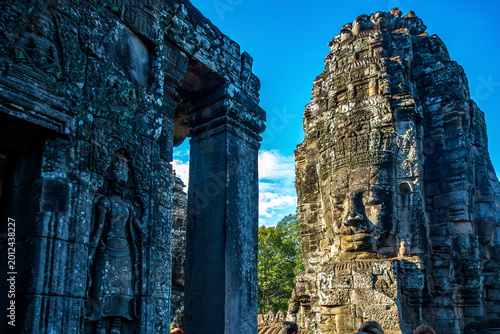 Tableau sur toile Khmer Smile at Bayon Temple, Angkor Wat Cambodia