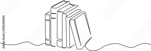 Schilderij op canvas Stack of books falling over on wavy ground Vector