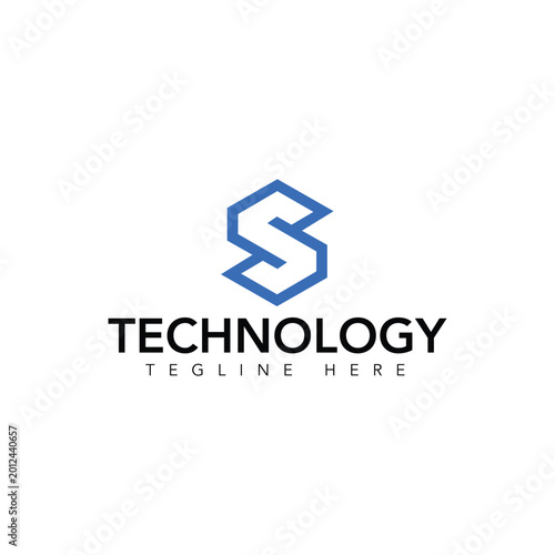 Modern letter S logo design for tech brand