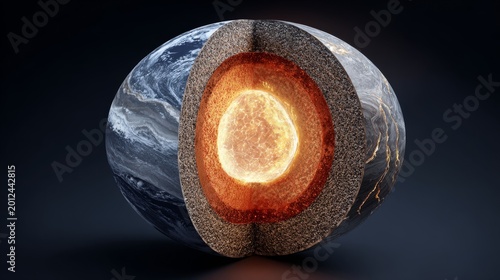  Earth’s Inner Secrets Unveiled: Cross-Section Reveals Core, Mantle, and Crust in Stunning Detail — Geological Wonder Visualized