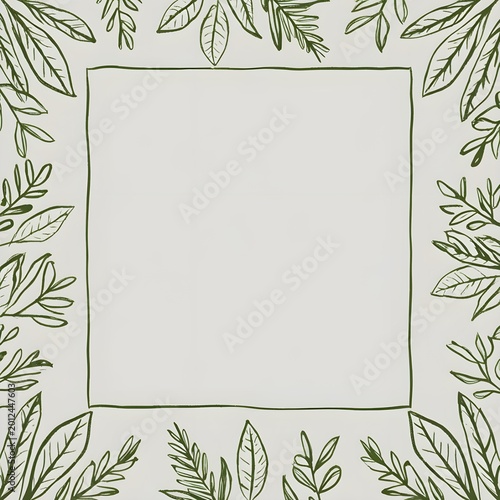 Nature Inspired Leaf Border with Organic Greenery for Eco Friendly Invitations