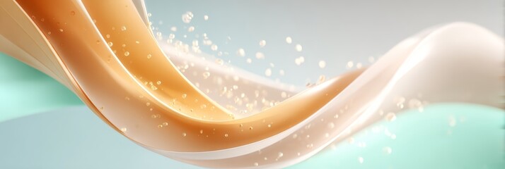 Modern juneteenth sweeping curved ribbon banner background with teal and gold waves and particle highlights for hero image and website banner