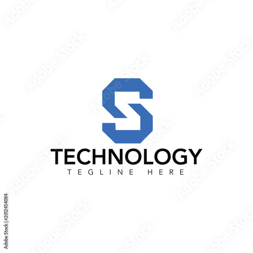 Modern letter S logo design for technology branding
