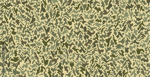 Foto Seamless army camouflage pattern with sand and khaki organic shapes for tactical