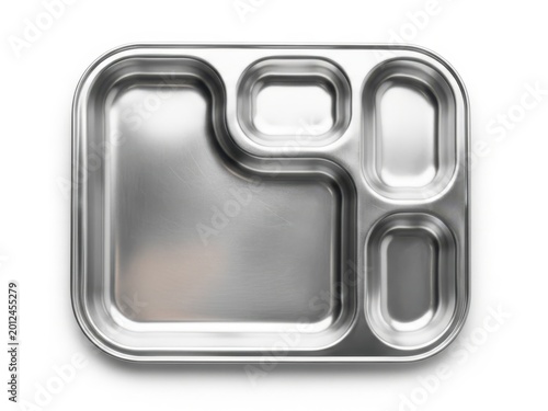 Stainless Steel Bento Box Tray for Lunch, Food Compartment Plate