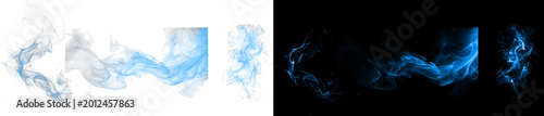 Fotografía Luminous blue smoke wisps and energy trails for digital compositions
