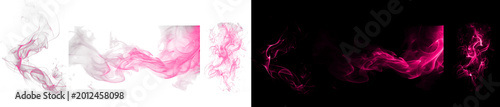 Electric pink smoke vapor streaks with grainy noise texture elements.