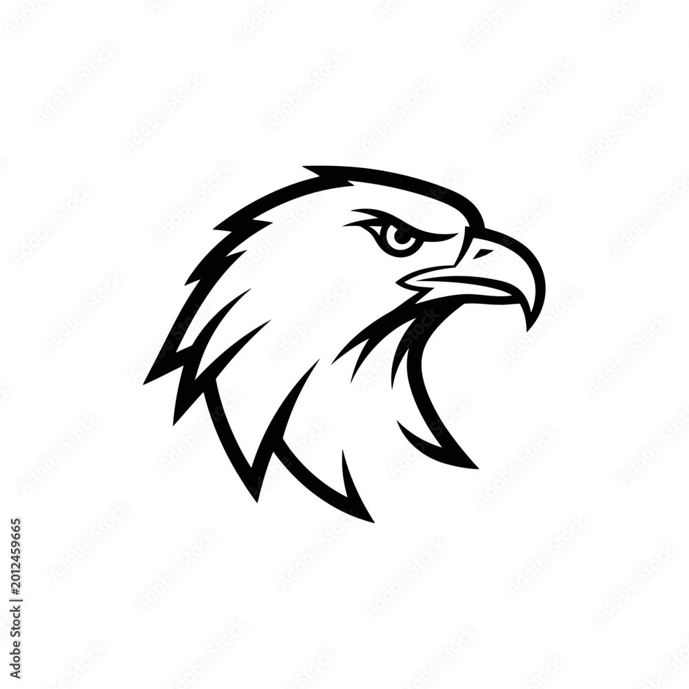 Fototapeta premium Vector eagle head with dynamic motion lines illustration