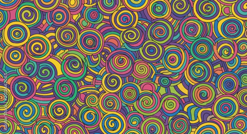 Fototapeta premium Psychedelic Swirl Patterns: Colorful Abstract Background