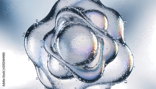 Abstract Liquid Metal Bubble Texture with Iridescent Reflection