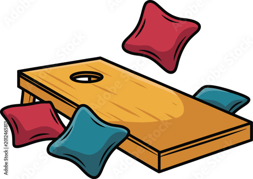 Cute cartoon a illustrator vector cornhole