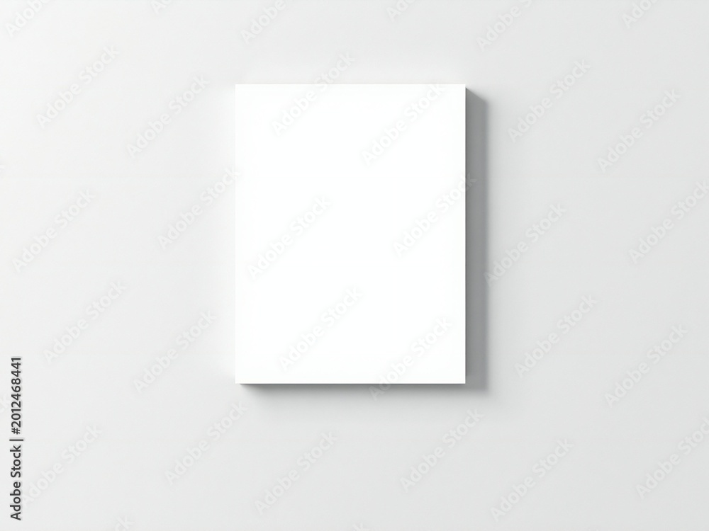 Fototapeta premium Blank white book on white surface