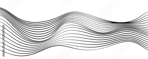 Obraz na płótnie Abstract Black and White Fluid Ribbon Wave for Minimalist Corporate Billboard, C