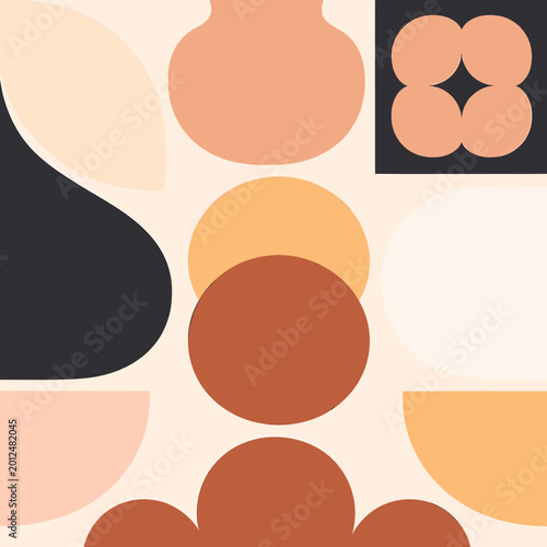 Bilde på lerret A soft, two-tone abstract background featuring peach and cream curves, ideal for serene branding and modern social media graphics