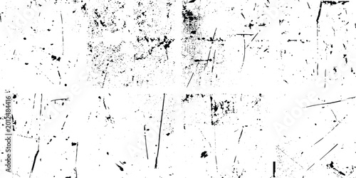 Foto Abstract white grunge background with random fine scratch marks and scattered black lines, subtle distressed texture, minimal industrial style, clean yet worn high-resolution scratch wall backdrop