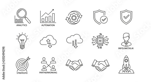 Canvas-taulu Business icons for finance and growth.