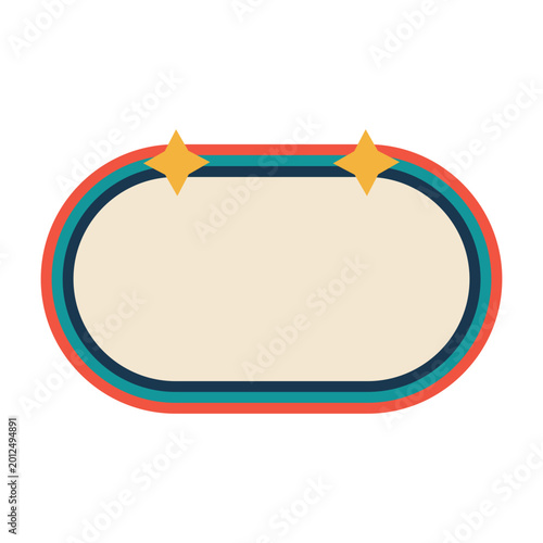 Retro Oval Frame with Stars