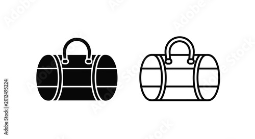 Bild auf Leinwand Duffel bag silhouette in two styles on a white background