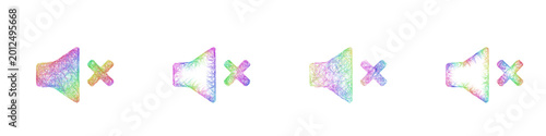 Foto Multicolored sketch sound off icon design set