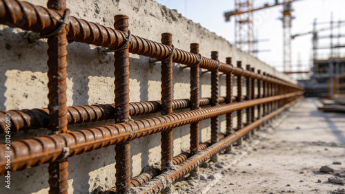 Konstfotografi Rusty Reinforcement Steel Bars at Construction Site
