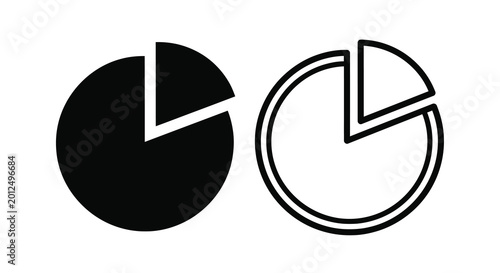 Photos Pie chart silhouettes with one slice missing black and white silhouette