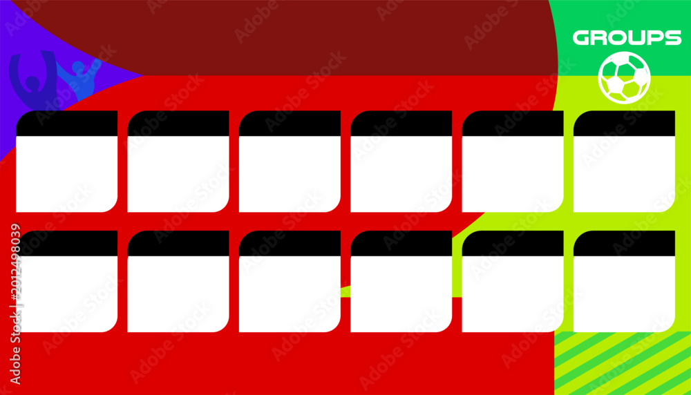 Obraz premium soccer 2026 vector abstract design dynamic sports competition 26 background with symbol buttons shape vibrant color for business festival card banner web square simple flat social media template