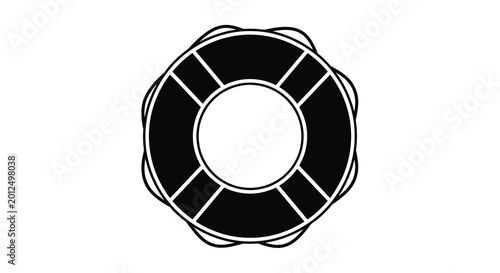 Foto Life preserver ring silhouette on a white background