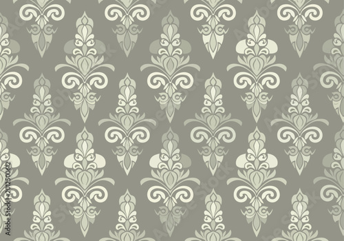 Tableau sur toile Sophisticated floral damask vector pattern with timeless vintage wallpaper inspi