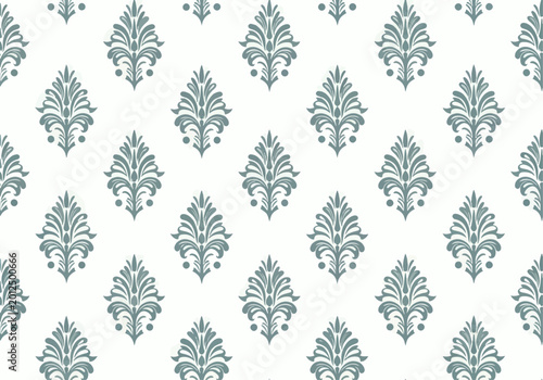 Εκτύπωση καμβά Elegant ornamental floral damask seamless vector for luxurious wallpaper aesthet