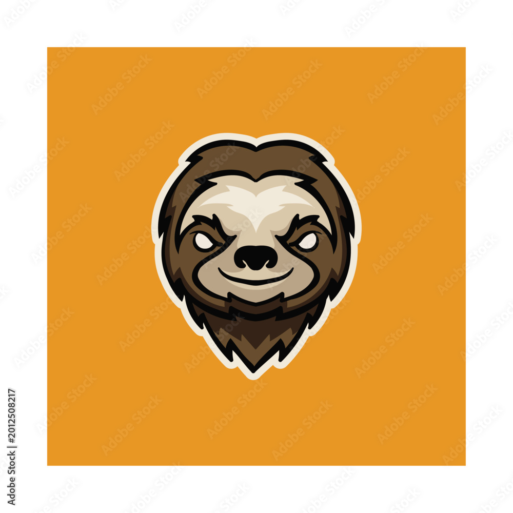Fototapeta premium Lazy Sloth Face Vector Illustration for Relaxed Branding and Apps