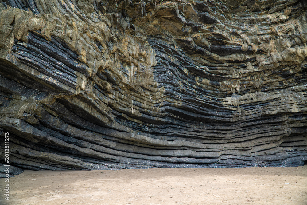 Fototapeta premium Texture of Pancake Rock from sedimentary process in tropical rainforest island