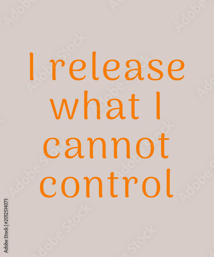 I Release What I Cannot Control Inspirational Quote Typography – Minimalist Letting Go Affirmation for Mental Health, Mindfulness, Emotional Healing and Inner Peace Design